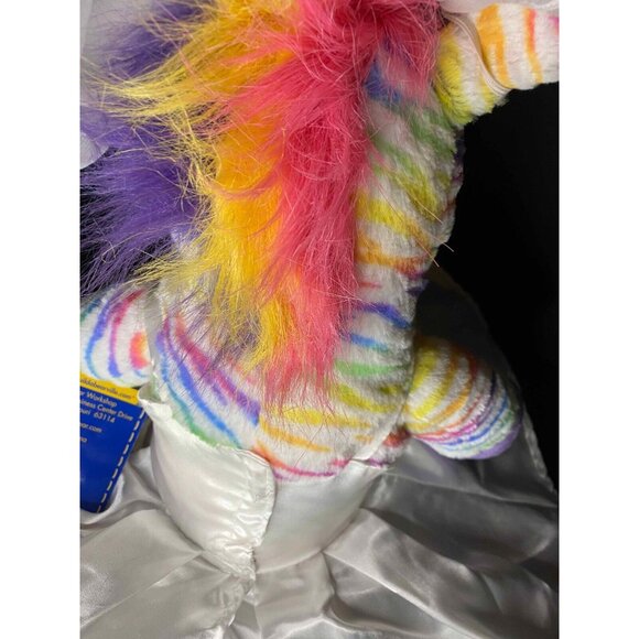Build A Bear Rainbow Zebra Plush Bride Wedding Dress, Veil, Garter Belt BAB - Picture 8 of 15